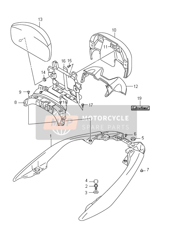 Suzuki AN400(A)(ZA) BURGMAN 2011 Poignée du cavalier (AN400ZA E2) pour un 2011 Suzuki AN400(A)(ZA) BURGMAN